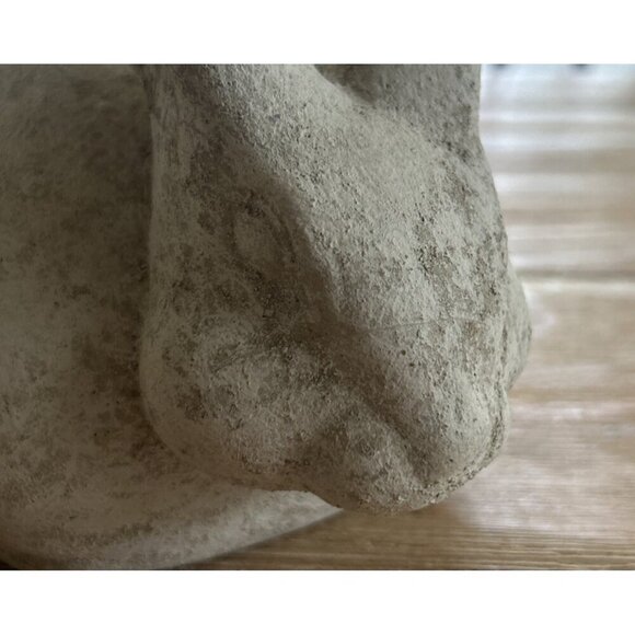 Half Moon Ceramic Bunny Rabbit Mexico Sculpture Figurine H 6.5” L 8” Stone Color - Picture 5 of 6